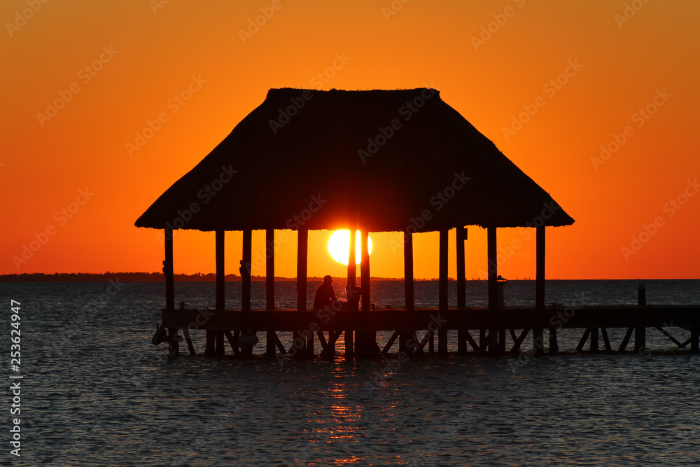 Sunset Silhouette in the Isla de Holbox, Mexico Sunset Silhouette in the Isla de Holbox, Mexico