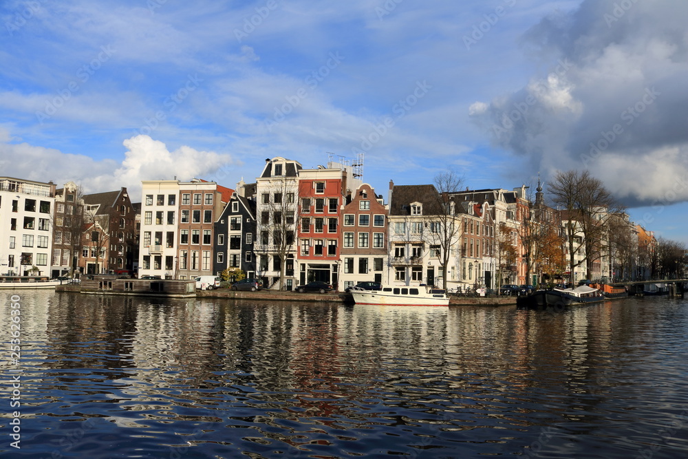 Old canal houses in Amsterdam