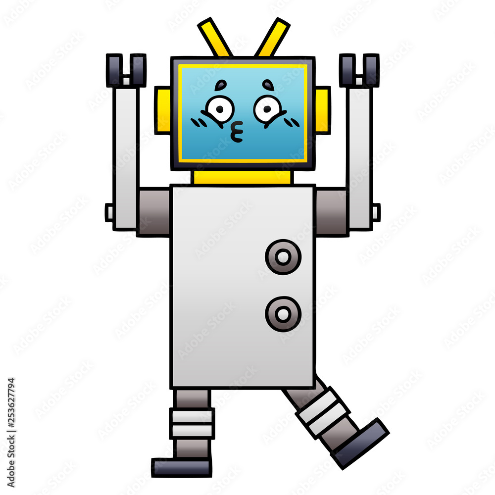 gradient shaded cartoon robot gradient shaded cartoon robot