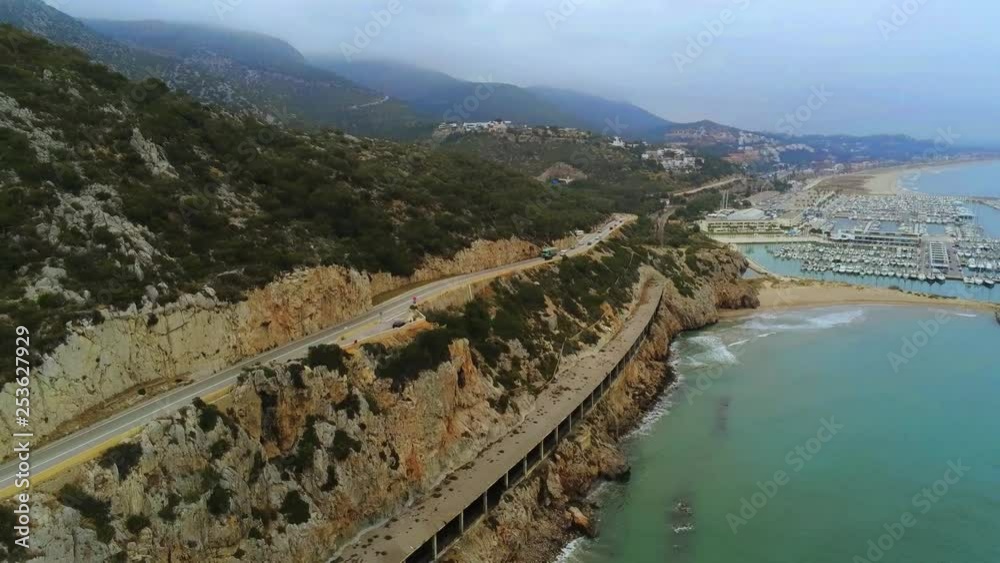 Aerial view of Garraf. Castelldefels. Barcelona. Spain. Drone Video Aerial view of Garraf. Castelldefels. Barcelona. Spain. Drone Video