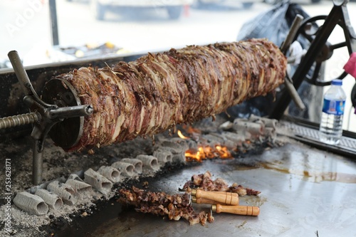Traditional Turkish Doner Kebab meat.erzurum