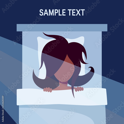 Insomnia vector concept in simple flat style