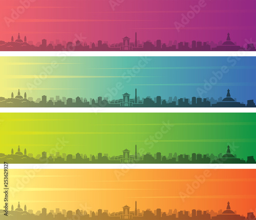 Kathmandu Multiple Color Gradient Skyline Banner