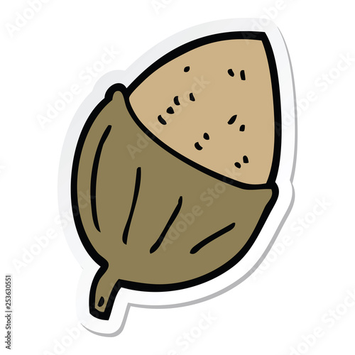 sticker of a cartoon acorn