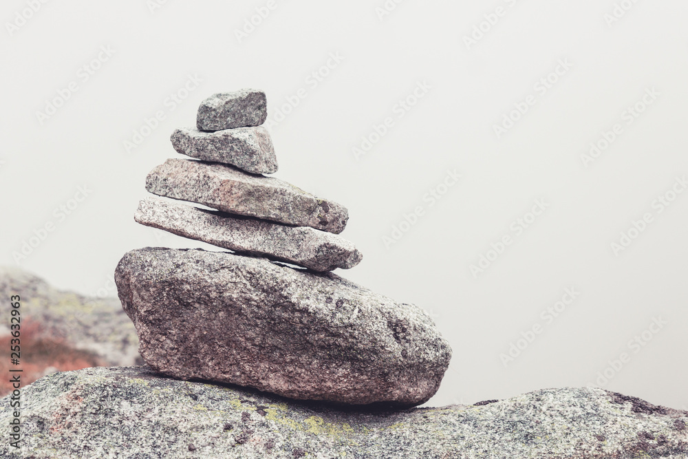 A pyramid stones, the concept of tranquility and peace A pyramid stones, the concept of tranquility and peace