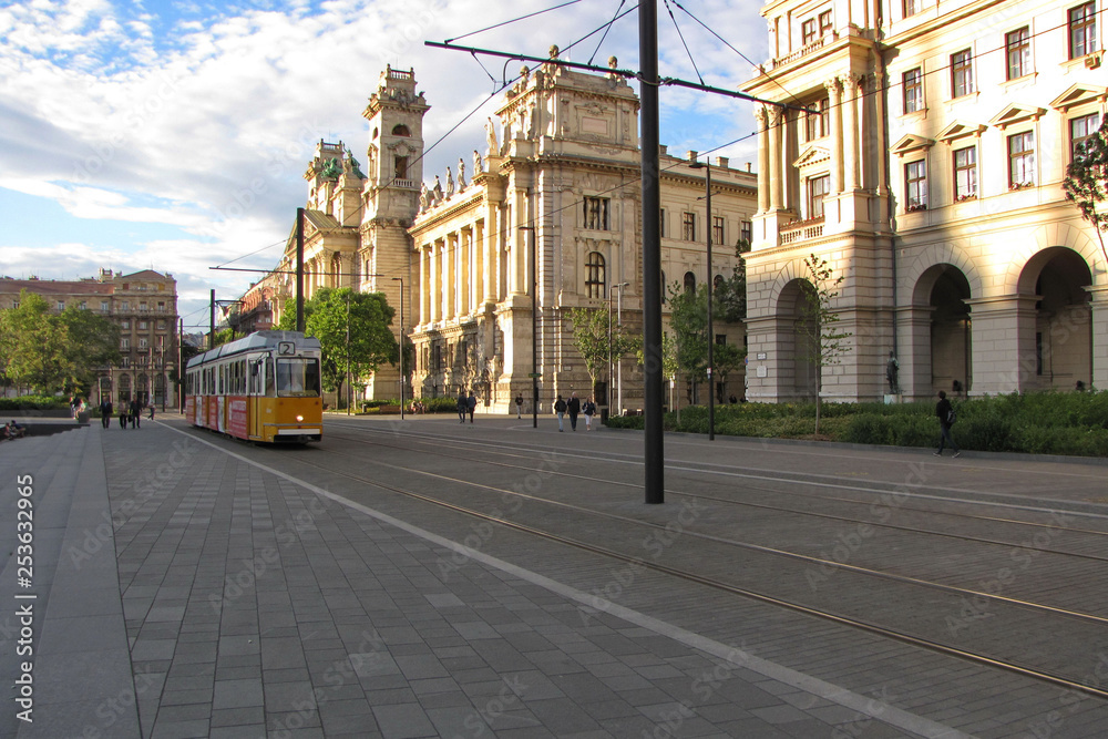 Tramway on the Street in Budapest, Hungary