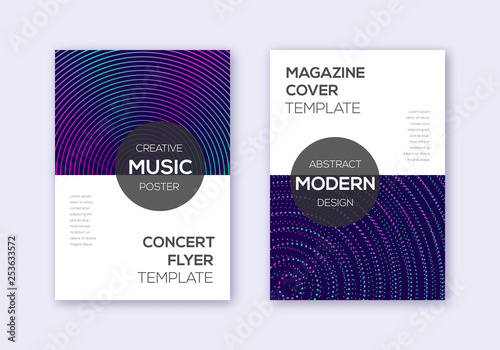 Modern cover design template set. Neon abstract li