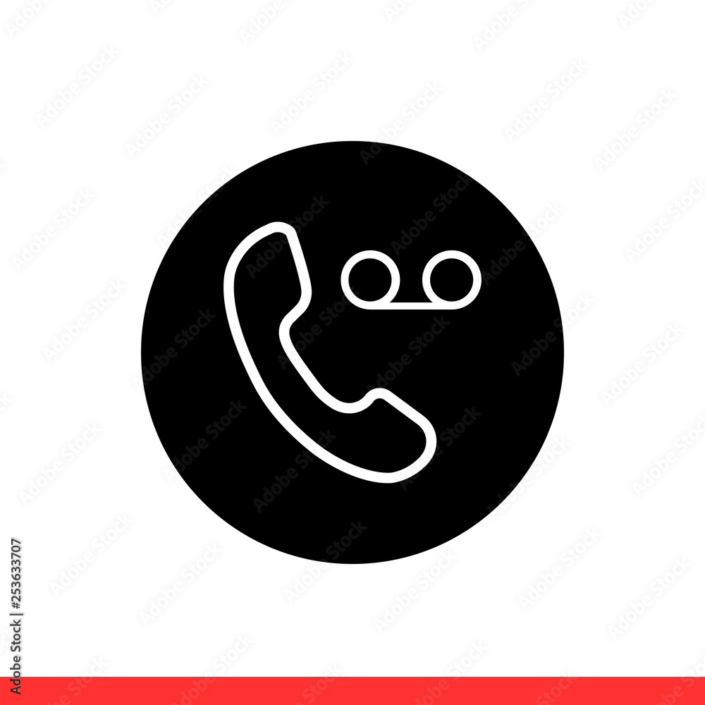 Voicemail vector icon, talk record symbol. Simple, flat design for web or mobile app Voicemail vector icon, talk record symbol. Simple, flat design for web or mobile app