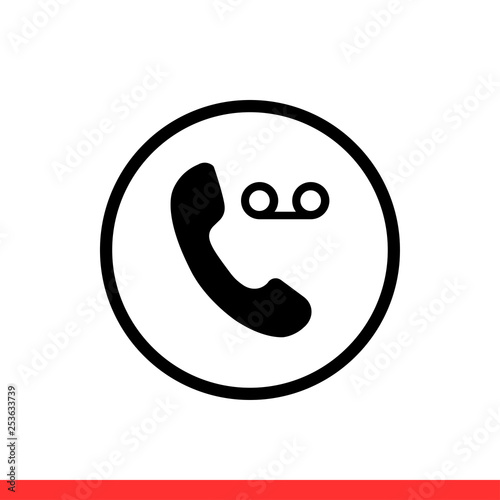 Voicemail vector icon, talk record symbol. Simple, flat design for web or mobile app