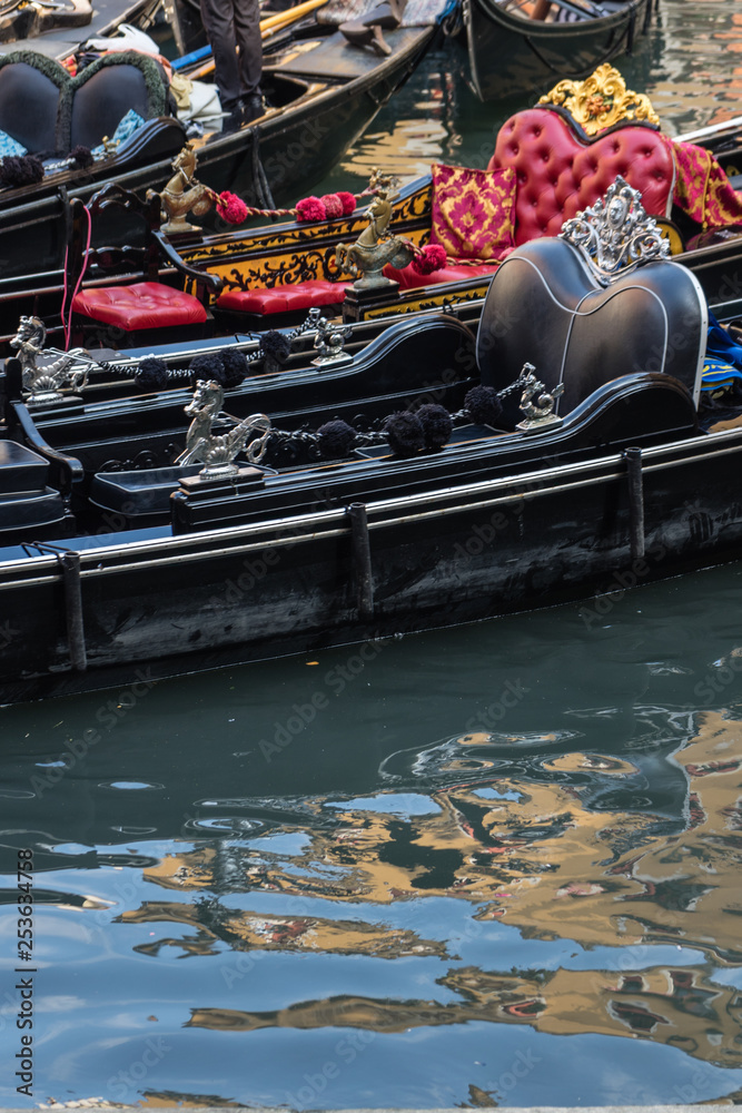 Italy, Venice, the seat of a Gondola