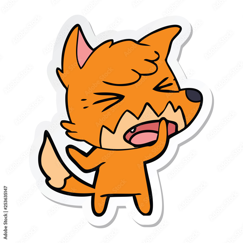 sticker of a angry cartoon fox sticker of a angry cartoon fox