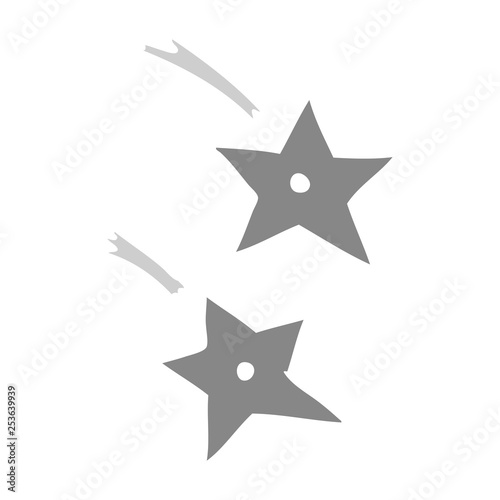 cartoon doodle of ninja throwing stars