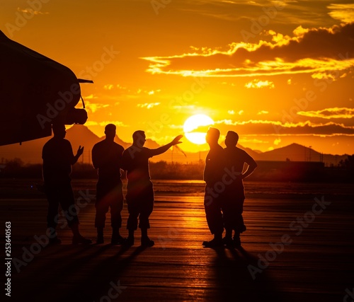 People at sunset photo