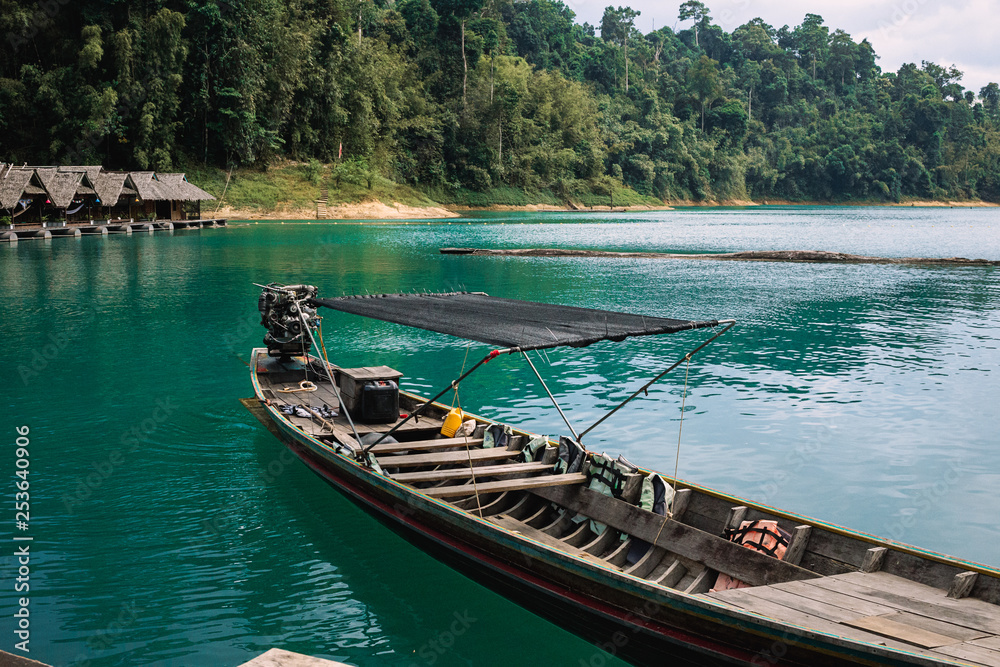 Traditional Thai boats on the lake. Thailand