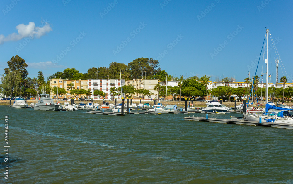 View of the Ayamonte marina, Huelva, Andalusia, Spain