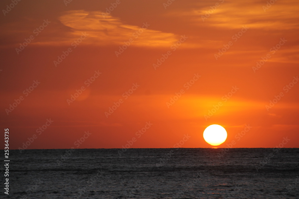 sunset ocean orange black romantik