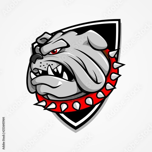 vector illustration of a bulldog head