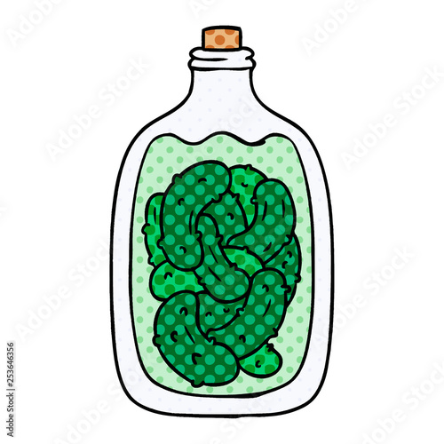 cartoon doodle jar of pickled gherkins