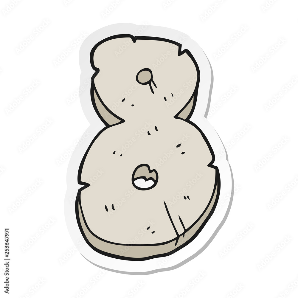 sticker of a cartoon stone number eight sticker of a cartoon stone number eight