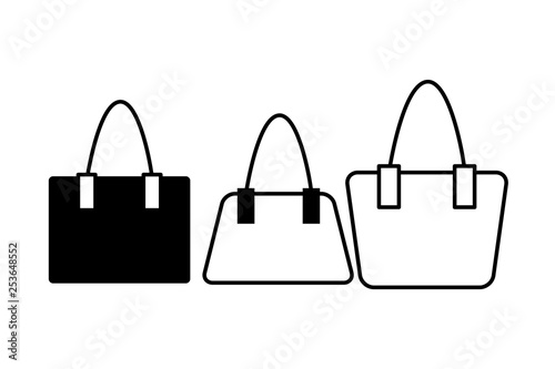 Fashion women bags isolated in black and white