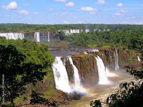 Waterfall on the Iguazu River on the border of the Argentina and the Brazil