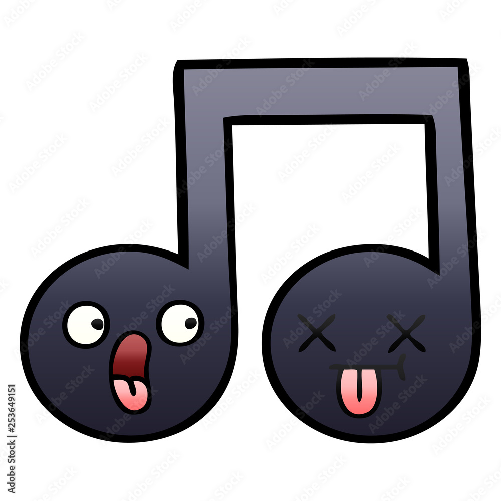 gradient shaded cartoon musical note