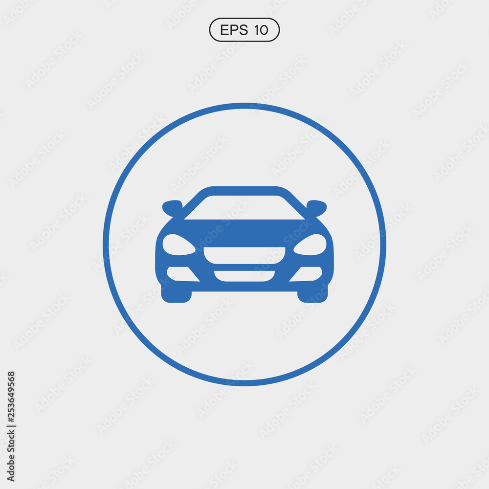 Car front view icon on transparent background Car front view icon on transparent background
