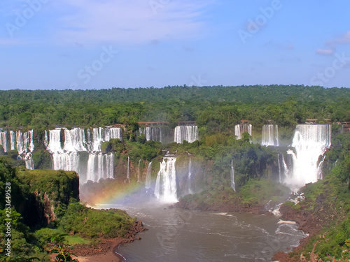Waterfall on the Iguazu River on the border of the Argentina and the Brazil