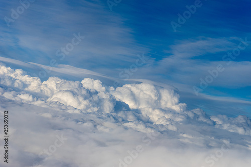 View from the sky, cloud, a group of clouds in the sky