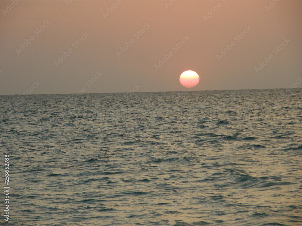 Sunset at the caribbean sea, Colombia