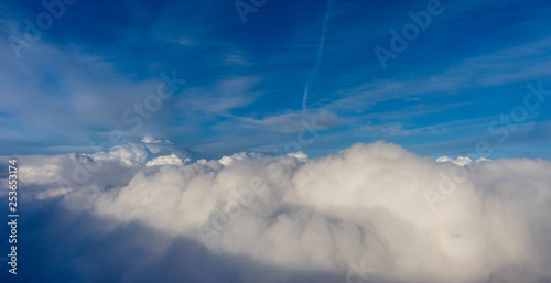 Fototapeta Naklejka Na Ścianę i Meble -  View from the sky, cloud, a group of clouds in the sky