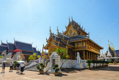 Photography Outdoor sunshine view around  Wat Ban Den Temple beautiful famous delicate tem