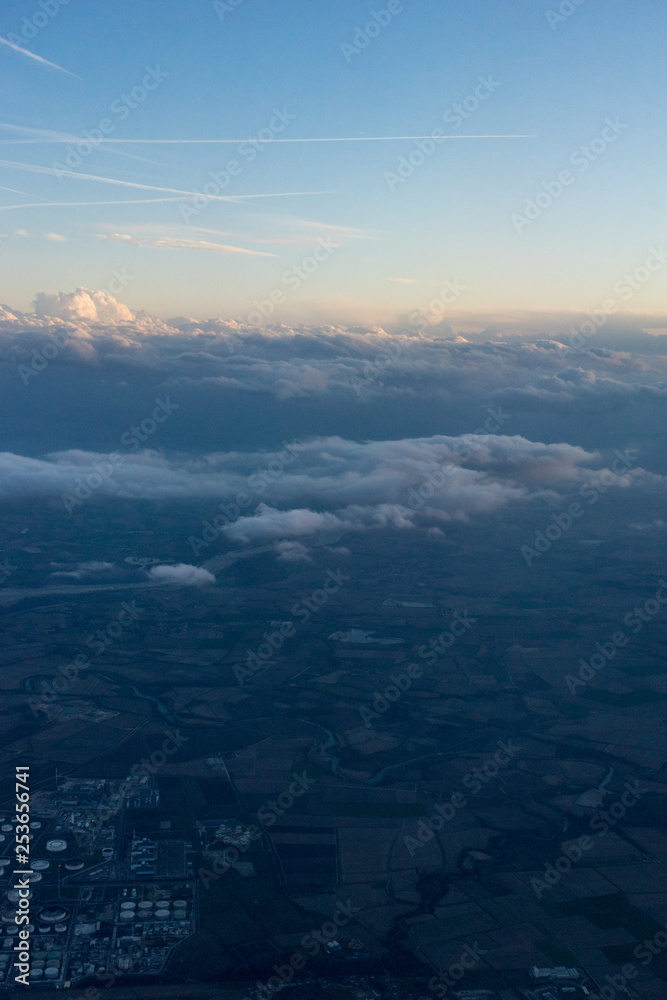 View from the sky, cloud, a view of a snow covered mountain