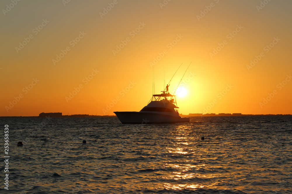 Boat Silhouette in the Sunset