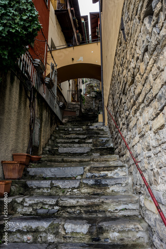 Italy  Varenna  Lake Como  a close up of a stone staircase