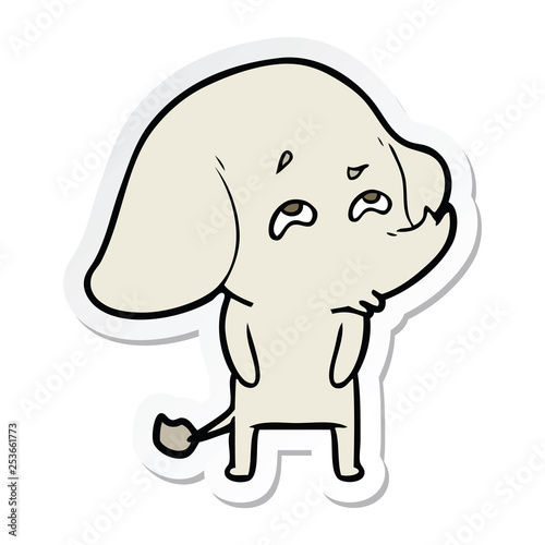 sticker of a cartoon elephant remembering