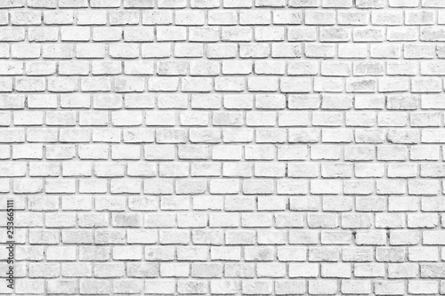 Abstract Black and White Structural Brick Wall. Panoramic Solid Surface.