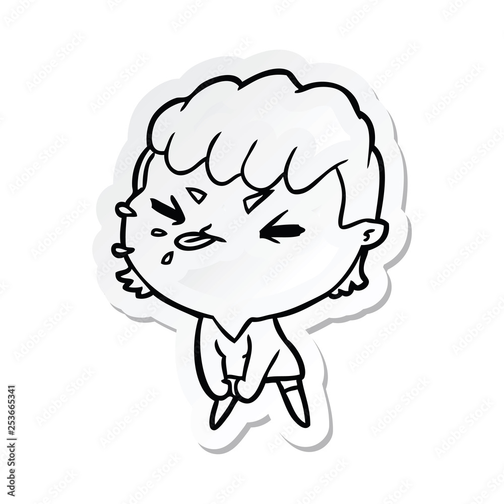 sticker of a cartoon rude girl sticker of a cartoon rude girl