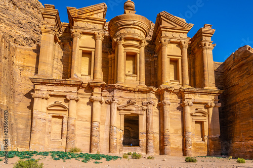 Monastery tomb in Petra, Jordan photo