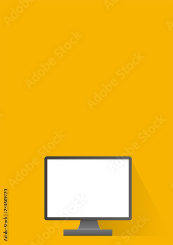 パソコンのフラットデザインのイラスト