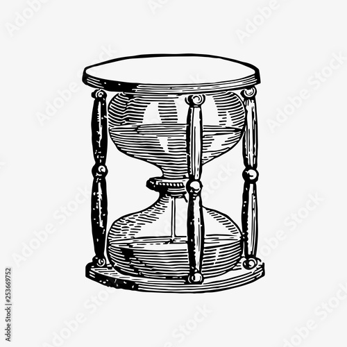 Antique sand hourglass drawing