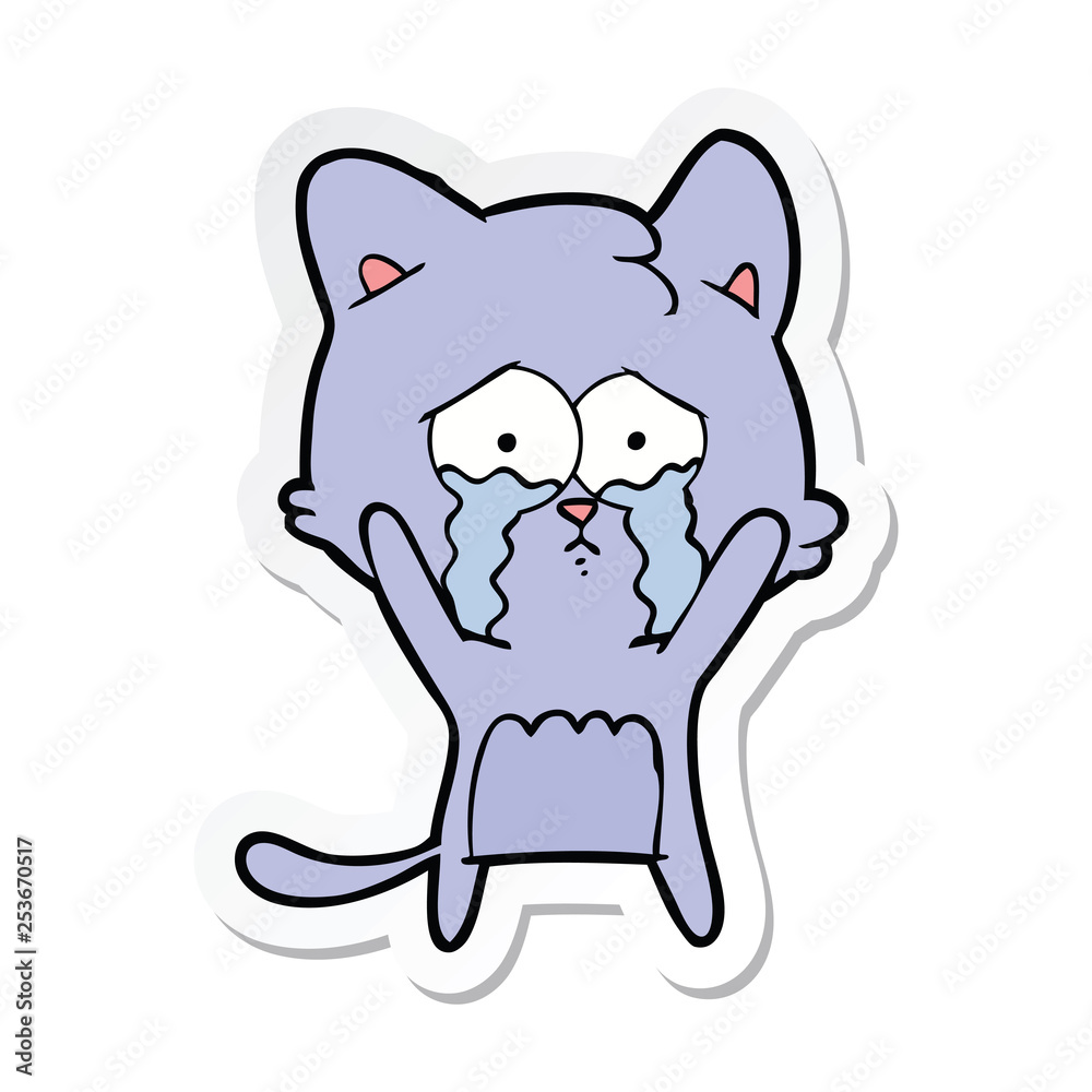 sticker of a cartoon cat sticker of a cartoon cat