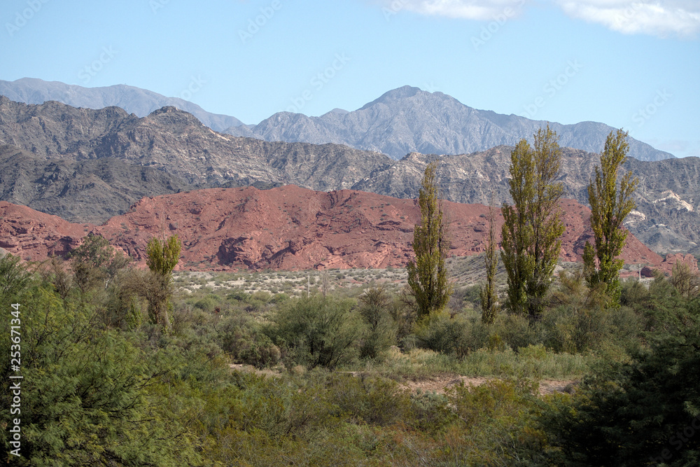 The view alongside the scenic route 76, in La Rioja province, Argentina. 