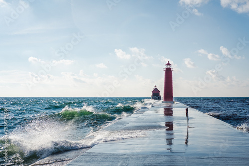 Light House on lake Michigan