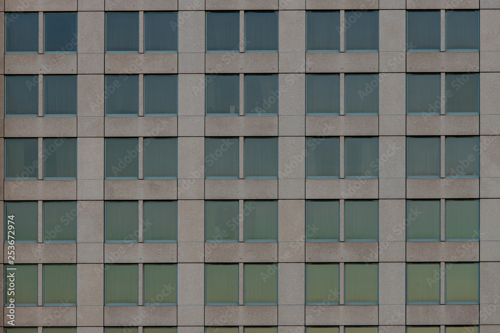 Rows and lines of building windows.