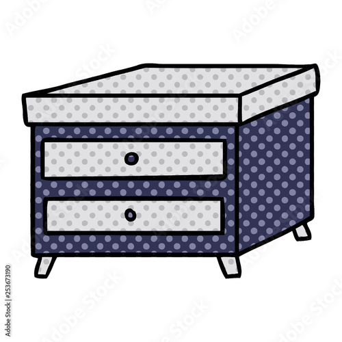 cartoon doodle of a bedside table
