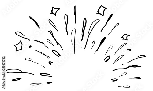 doodle sparkling hand drawn vector