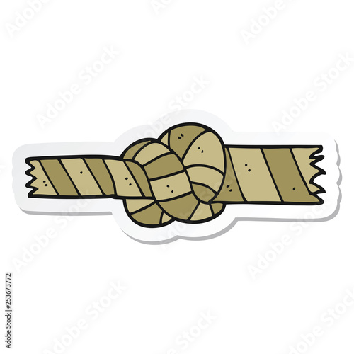 sticker of a cartoon knotted rope