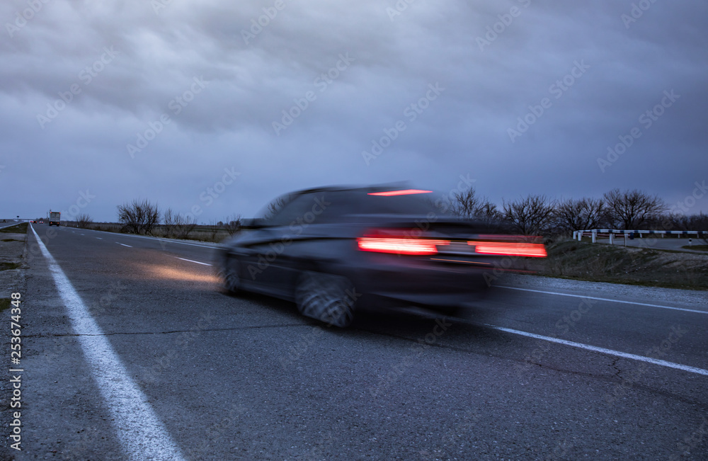 Naklejka premium car on road