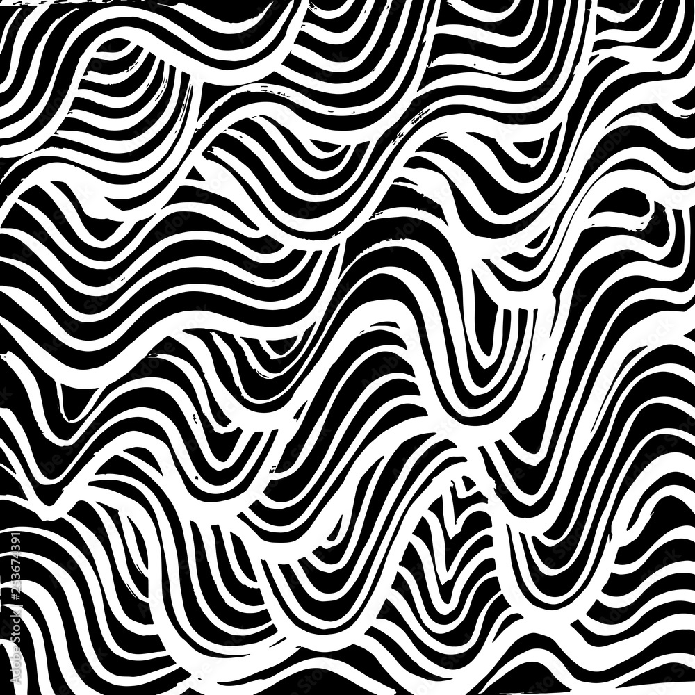Brush grunge pattern. White and black vector.